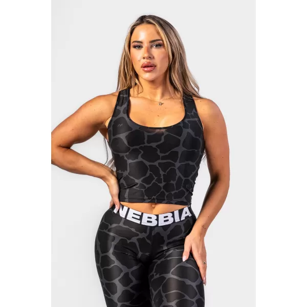  TERMÉSZET Ihlette sportnövény felső Racer back” 549 BLACK Nebbia 