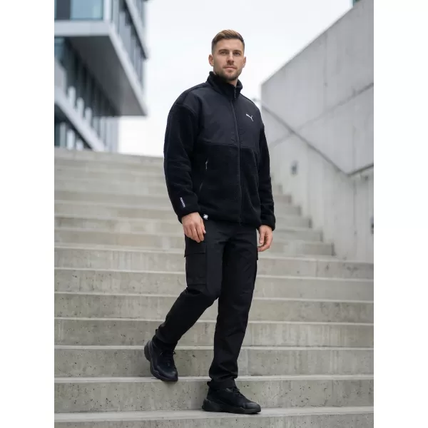  Férfi dzseki PUMA TECH SOFT TECH RELAXED SHERPA JACKET 632104-01 FEKETE 