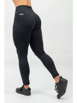 Magas derekú leggings LEG DAY GOALS 248 BLACK Nebbia