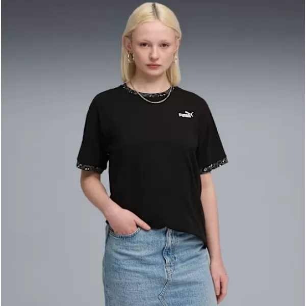  Ing PUMA ESS GRAPHIC ANIMAL RELAXED TEE 688082-01 FEKETE 