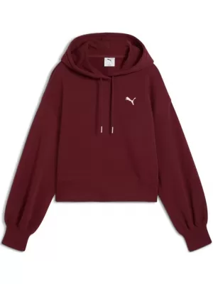Női pulóver PUMA WARDROBE ESS RELAXED CROPPED HOODIE TR 629746-96 PIROS