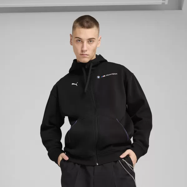 Férfi pulóver PUMA BMW MMS ESS+ FZ HDED JACKET 630629_01 PUMA FEKETE 