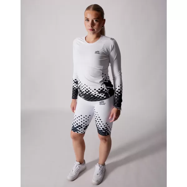  Női funkcionális T -piró hosszú ujjú prémiummal ALTISPORT VOJ/ALW109TR03 FEHÉR -ÉS -FEKETE 