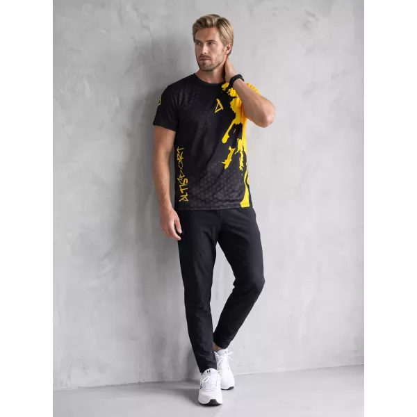  Férfi funkcionális T -piró prémium ALTISPORT VOJ/ALM112TR01 FEKETE-FLUO NARANCS 