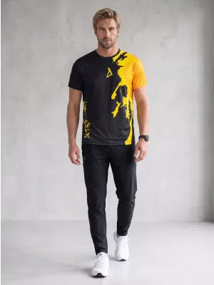 Férfi funkcionális T -piró prémium ALTISPORT VOJ/ALM112TR01 FEKETE-FLUO NARANCS