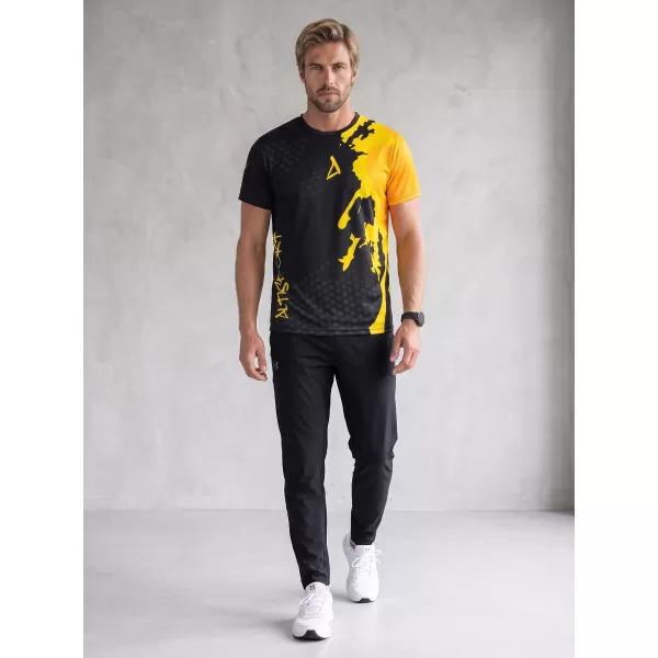  Férfi funkcionális T -piró prémium ALTISPORT VOJ/ALM112TR01 FEKETE-FLUO NARANCS 
