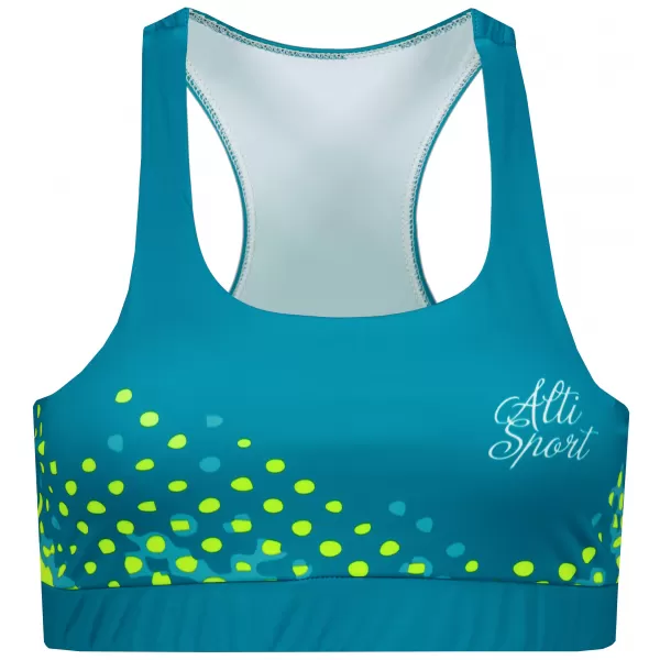  Női funkcionális sport melltartó prémium ALTISPORT VOJ/ALW109POD01 SMARAGD/FLUO SÁRGA 