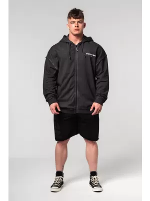 Kimosott pulóver cipzárral GYM BRO 362 BLACK Nebbia