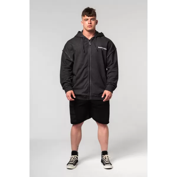  Kimosott pulóver cipzárral GYM BRO 362 BLACK Nebbia 