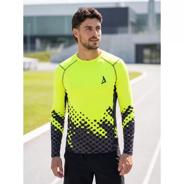  Férfi funkcionális tömörítési T -póló hosszú ujjú prémiummal ALTISPORT VOJ/ALM109TR03 FLUO SÁRGA 