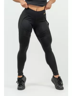 Női sport leggings INTENSE Mesh 838 Gold BLACK/GOLD Nebbiával