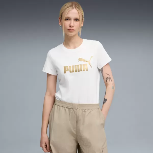  Ing PUMA ESS METALLIC NO. 1 LOGO TEE 631536-52 FEHÉR 