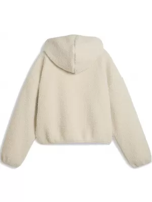 Női pulóver PUMA WARDROBE ESS OVERSIZED POLAR FLEECE HOODIE 632048-87 FEHÉR