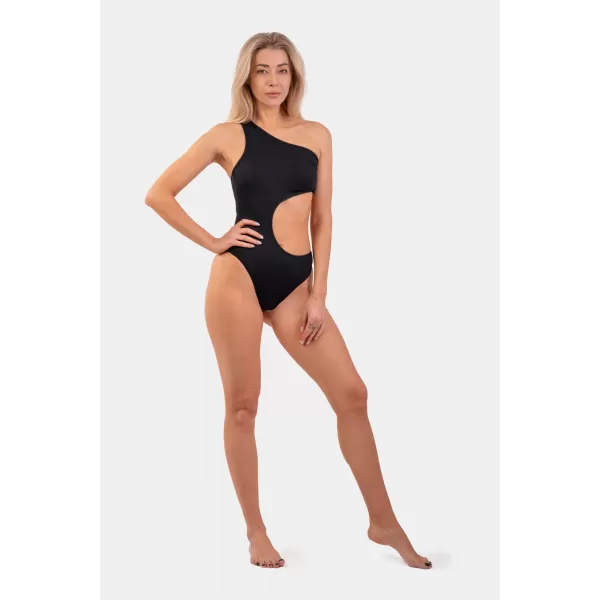  Aszimmetrikus egy vállú monokini 459 BLACK Nebbia 