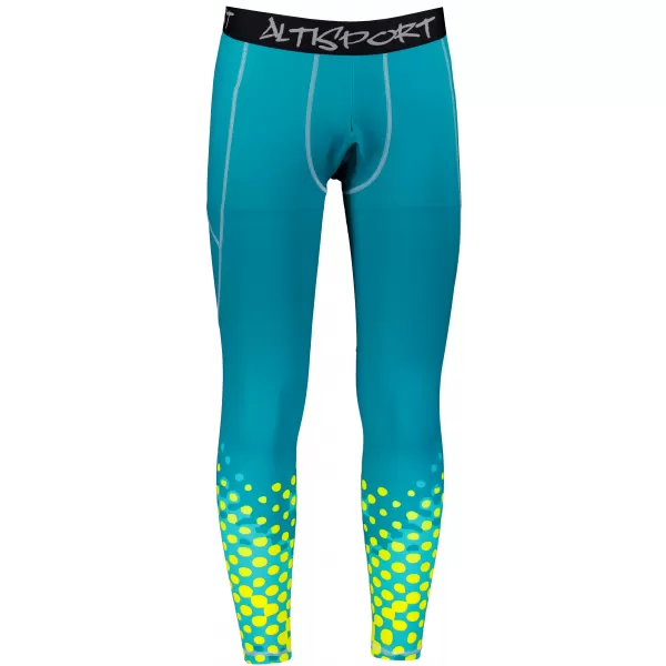  Férfi hosszú prémium sportleggings ALTISPORT VOJ/ALM109LEG01 SMARAGD-FLUO 
