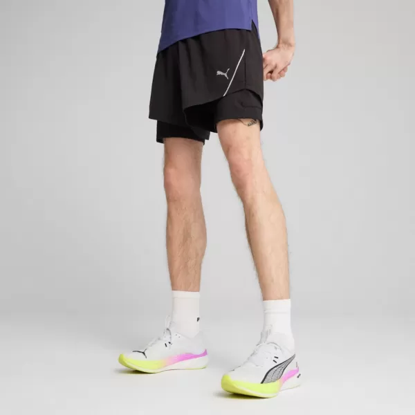  Rövidnadrág PUMA M RUN ULTRAWEAVE 2IN1 5"" SHORT​ 526635-01 FEKETE 