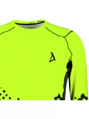 Férfi funkcionális tömörítési T -póló hosszú ujjú prémiummal ALTISPORT VOJ/ALM109TR03 FLUO SÁRGA