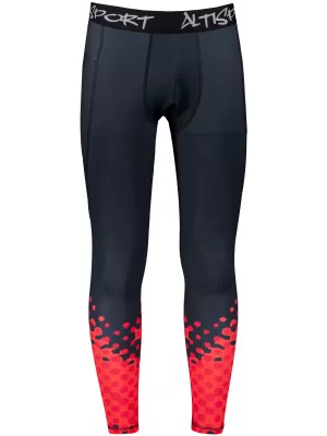Férfi hosszú prémium sportleggings ALTISPORT VOJ/ALM109LEG01 PIROS/FEKETE
