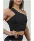 Női sportmelltartó nagy támasztékkal INTENSE Asymmetric 841 BLACK/GOLD Nebbia
