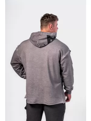 Kimosott Túlméretes kapucnis pulcsi NO BS 371 LIGHT GREY Nebbia