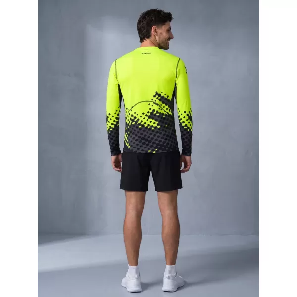  Férfi funkcionális tömörítési T -póló hosszú ujjú prémiummal ALTISPORT VOJ/ALM109TR03 FLUO SÁRGA 