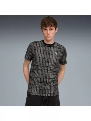 Férfi póló PUMA ESS LOGO LAB AOP TEE 688185-01 FEKETE