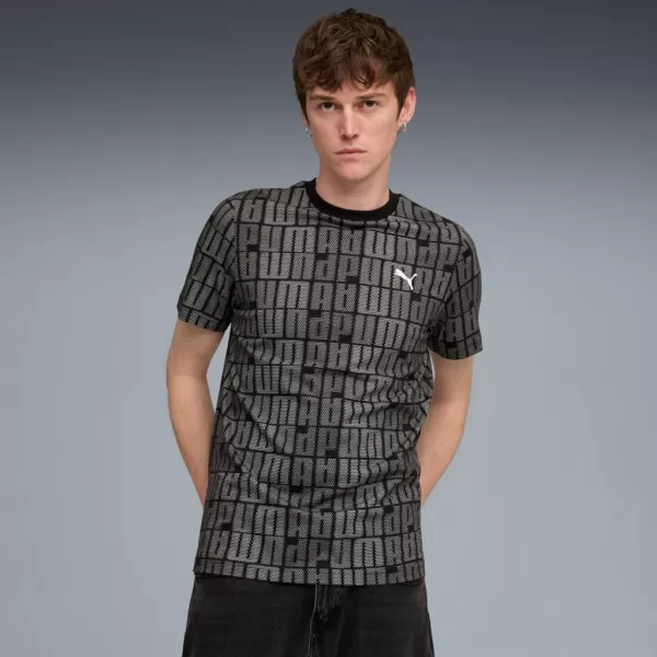  Férfi póló PUMA ESS LOGO LAB AOP TEE 688185-01 FEKETE 