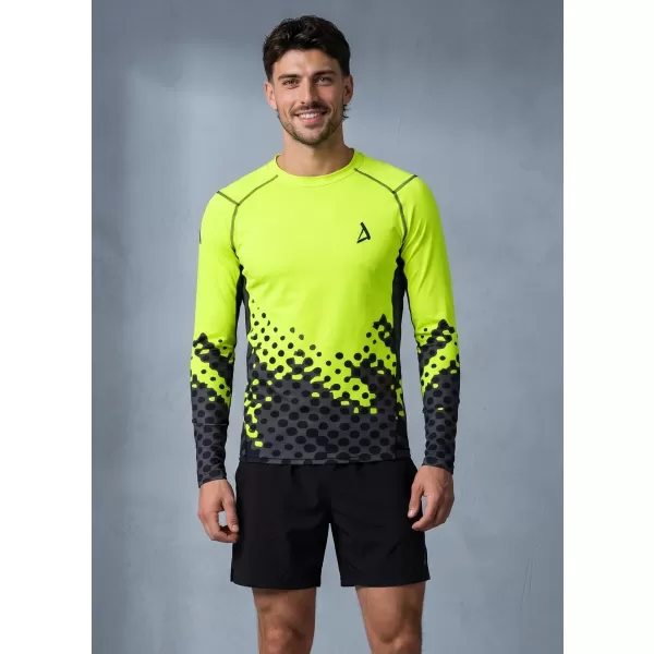  Férfi funkcionális tömörítési T -póló hosszú ujjú prémiummal ALTISPORT VOJ/ALM109TR03 FLUO SÁRGA 