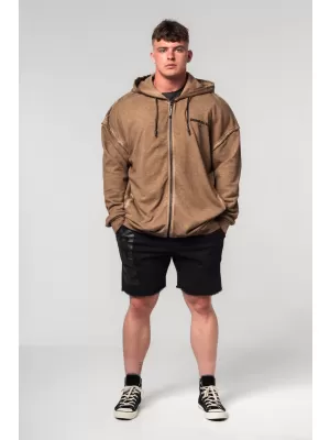 Kimosott pulóver cipzárral GYM BRO 362 LIGHT BROWN Nebbia