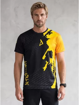 Férfi funkcionális T -piró prémium ALTISPORT VOJ/ALM112TR01 FEKETE-FLUO NARANCS