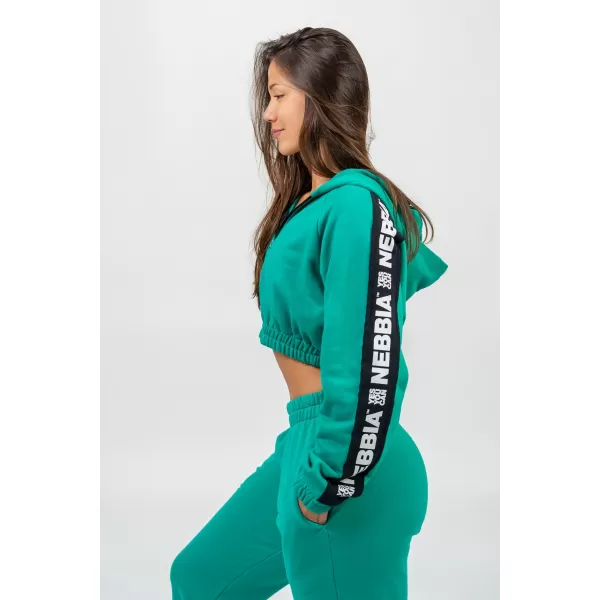  Crop kapucnis ICONIC 254 GREEN Nebbia 