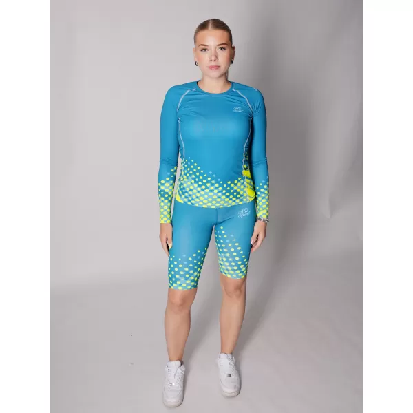  Női funkcionális T -piró hosszú ujjú prémiummal ALTISPORT VOJ/ALW109TR03 SMARAGD/FLUO SÁRGA 