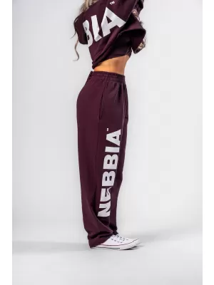 Bő bő melegítőnadrág BOYFRIEND STYLE 432 DARK RED Nebbia