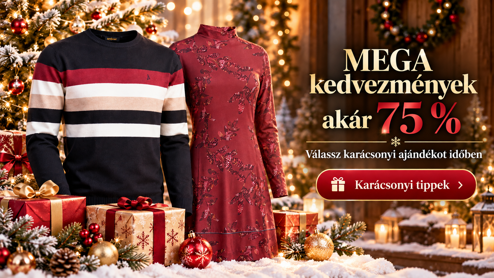 MEGA kedvezmények akár 75%: válassz karácsonyi ajándékot időben