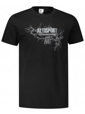 Pánské triko ALTISPORT CARRYOVER ALM165129 ČERNOSTŘÍBRNÁ