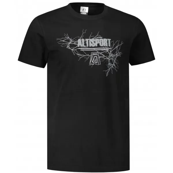  Pánské triko ALTISPORT CARRYOVER ALM165129 ČERNOSTŘÍBRNÁ 