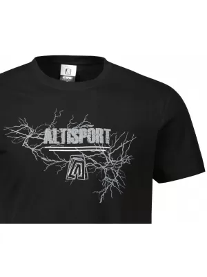 Pánské triko ALTISPORT CARRYOVER ALM165129 ČERNOSTŘÍBRNÁ